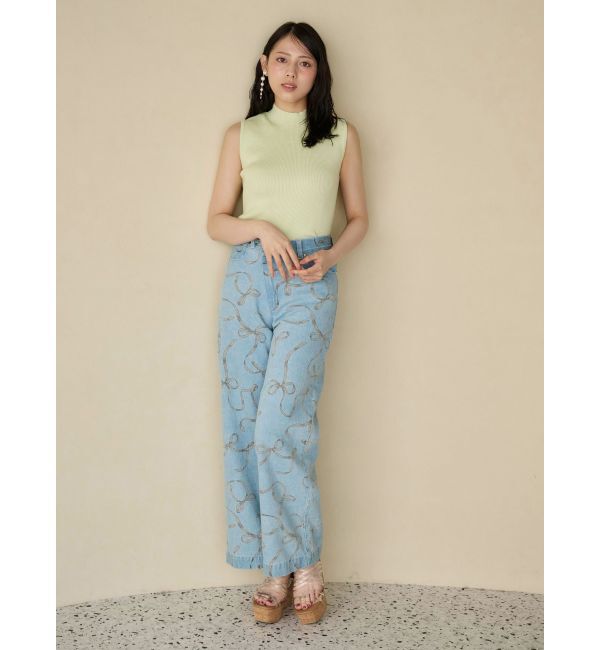 MERCURYDUO「リボンプリントデニムパンツ」|その他|