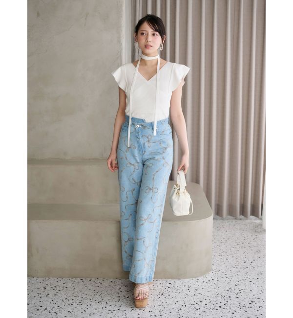 MERCURYDUO「リボンプリントデニムパンツ」|その他|