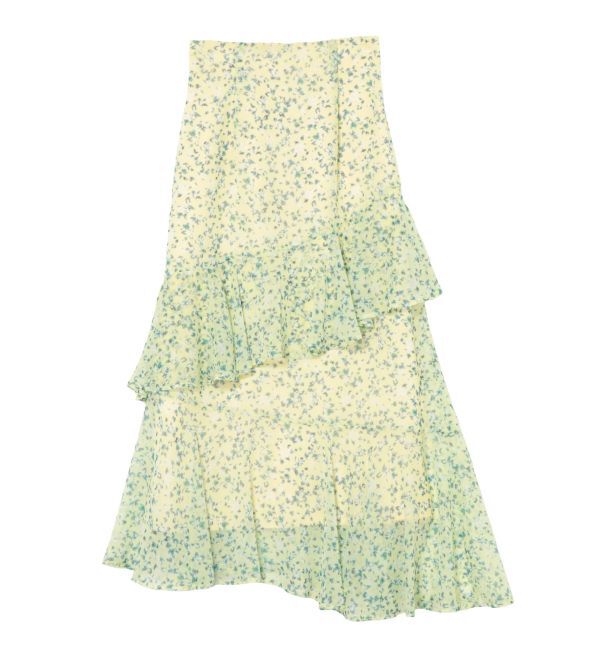 LAGUNAMOON「楊柳プリントアシンメトリーティアードスカート」|スカート|