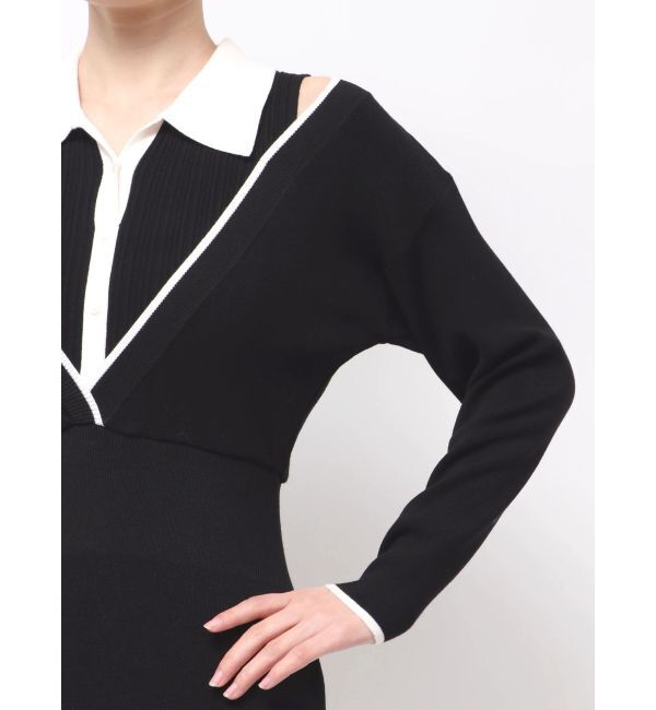 LAGUNAMOON「ラインディティールナローニットワンピース」|ワンピース|