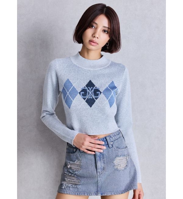 GYDA「ハイウエストダメージスカートライクデニムショートパンツ」|スカート|