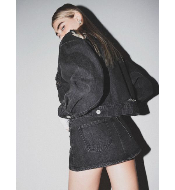 GYDA「ハイウエストダメージスカートライクデニムショートパンツ」|スカート|