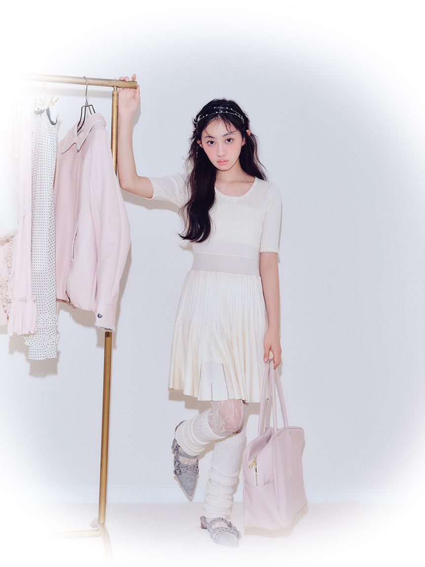 FURFUR「フィットフレアリブニットミニワンピース」|ワンピース|WHT