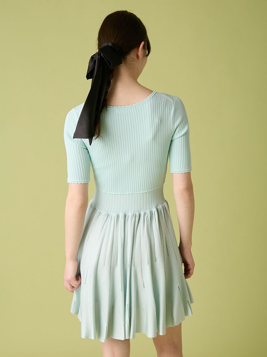 FURFUR「フィットフレアリブニットミニワンピース」|ワンピース|