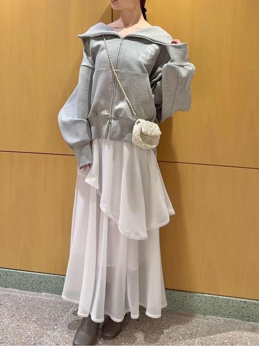 SNIDEL「Sustainableバリエーションティアードスカート」|スカート|WHT