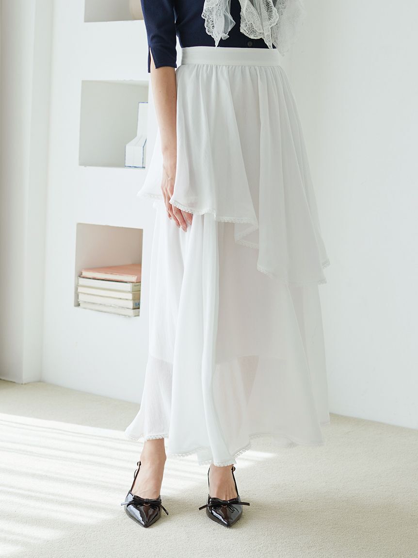 SNIDEL「Sustainableバリエーションティアードスカート」|スカート|