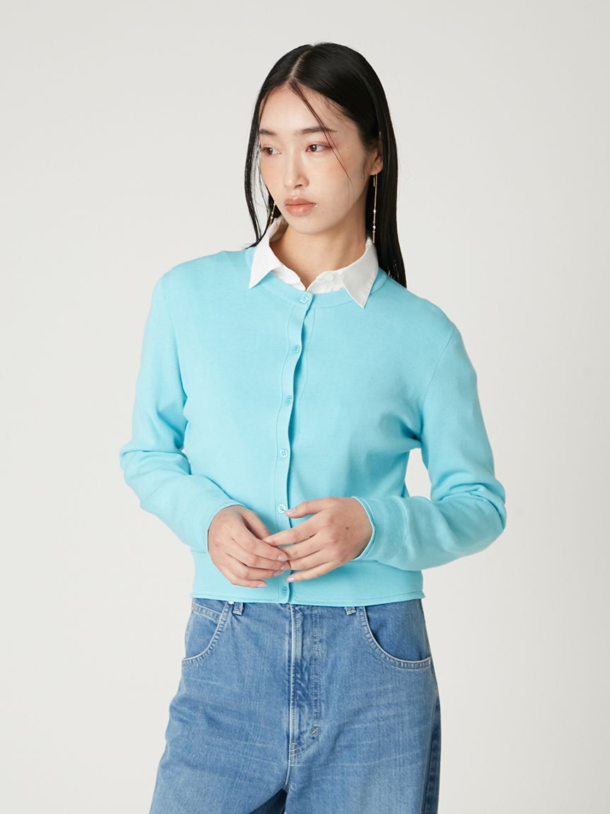 FRAY I.D「コンパクトクルーネックニットカーディガン／ウォッシャブル」|カーディガン|