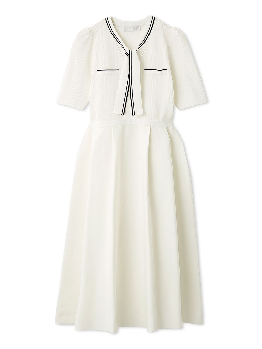 CELFORD「【UVカット】【洗える】ボウタイニットワンピース」|ワンピース|