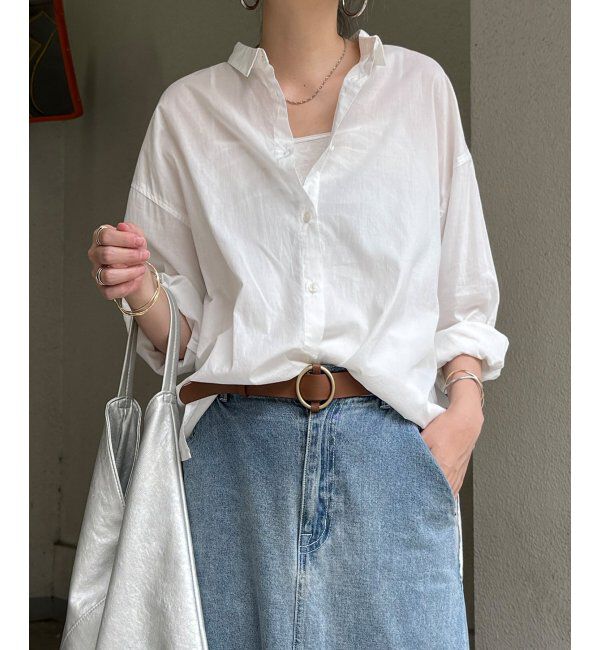 Lbc with Life「ふんわり70コットン2WAYシャツ」|シャツ・ブラウス|ホワイト