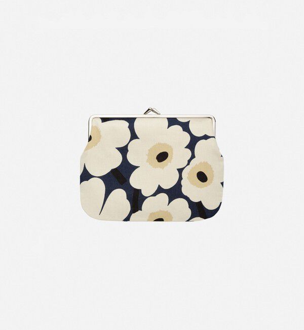 Marimekko「Mini Unikko Puolikas Kukkaro がま口ポーチ」|ポーチ|ﾐｯﾄﾞﾅｲﾄﾌﾞﾙｰ&times;ｸﾘｰﾑ