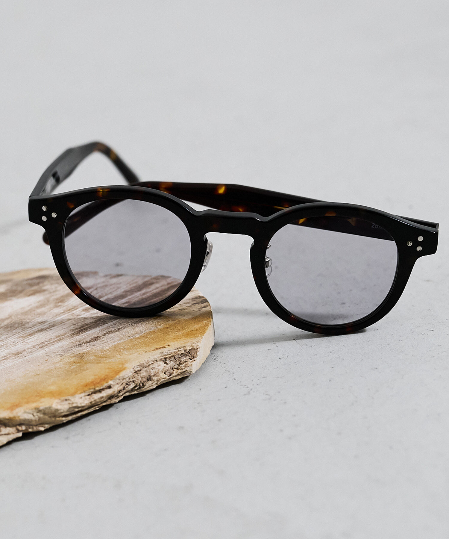  「【WEB限定】ボストン型 サングラス｜黒縁フレーム｜クリアフレーム｜紫外線対策」|サングラス|ブラウン