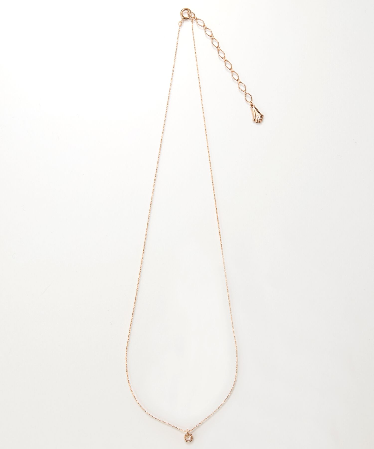 Phoebe「【金属アレルギー対応】プチベゼルストーンネックレス　シャンパンゴールド」|ネックレス|