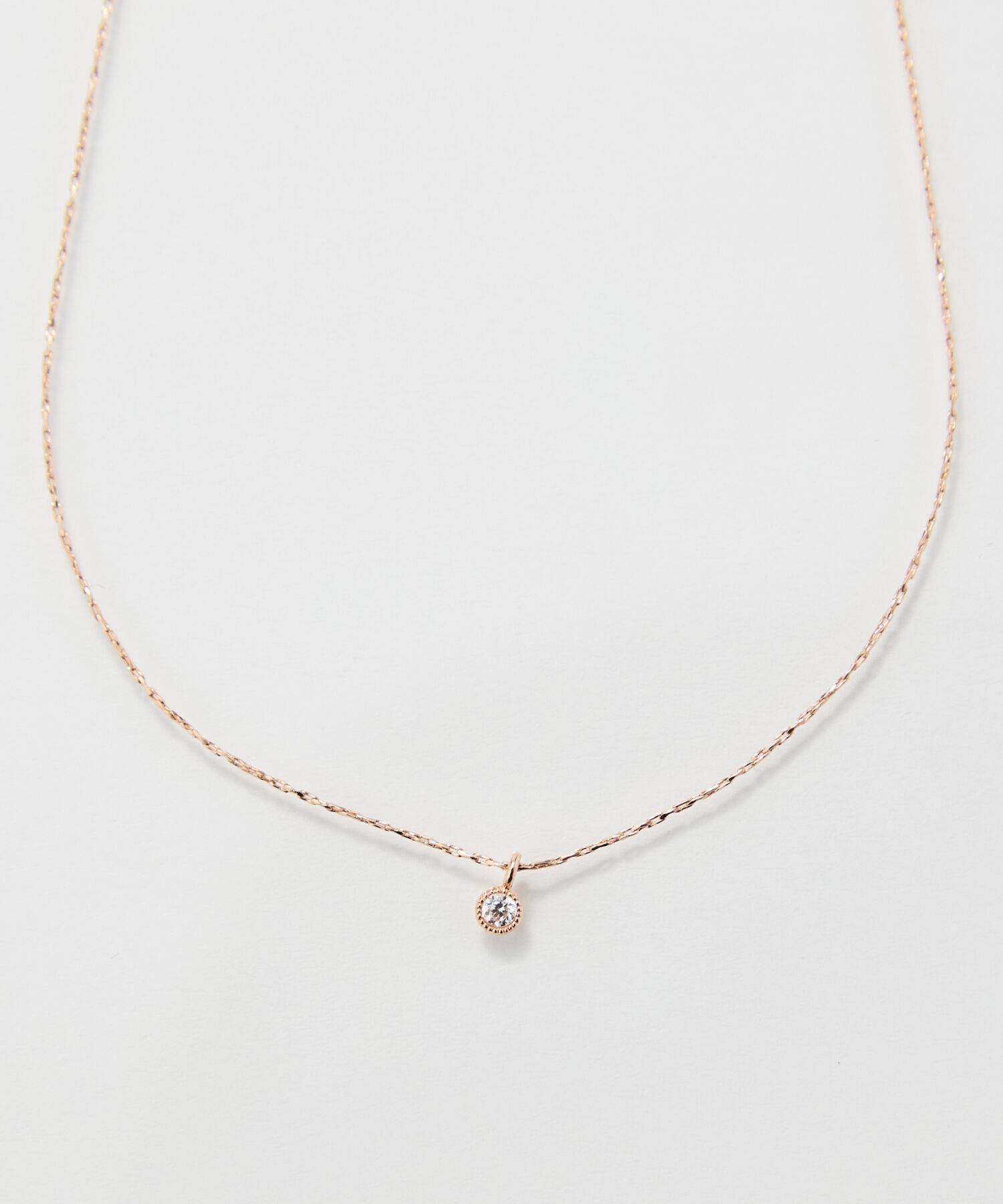 Phoebe「【金属アレルギー対応】シャイニーフチミルネックレス　シャンパンゴールド」|ネックレス|