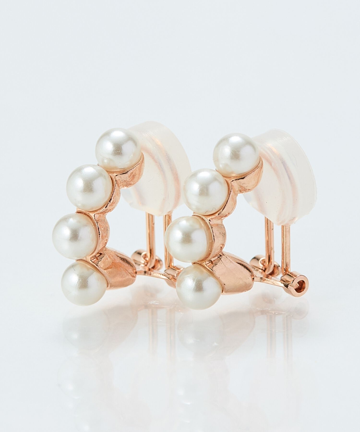 Phoebe「【痛くないシリーズ】ノーブルパールエアリーイヤリング　ローズゴールド」|イヤリング|