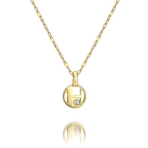 STAR JEWELRY「INITIAL STAR CHARM (H)」|ネックレス|イエローゴールド