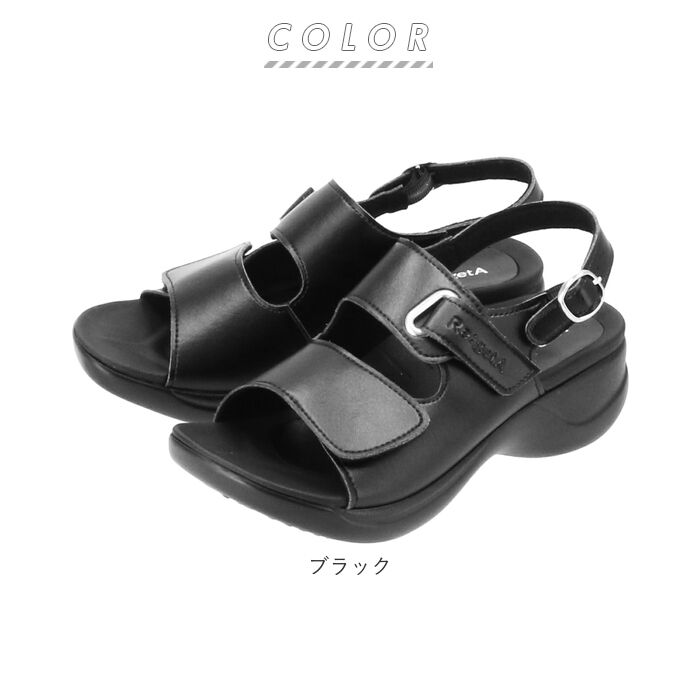 BACKYARD FAMILY「サンダル レディース 履きやすい 通販 歩きやすい おしゃれ ブラック 黒 幅広 甲高 ブランド」|サンダル|