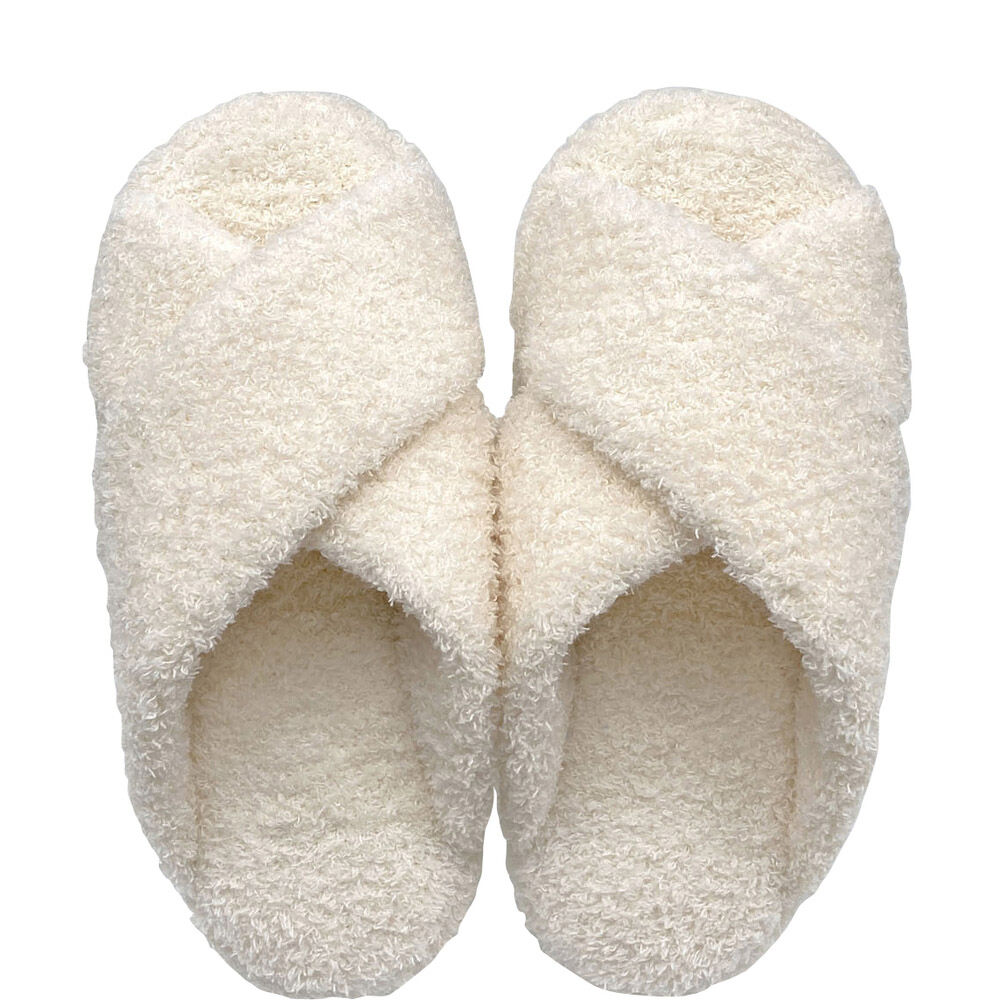 BACKYARD FAMILY「スリッパ 前開き 通販 ルームシューズ 前あきスリッパ ルームスリッパ 室内履き レディース」|ルームシューズ|ホワイト1