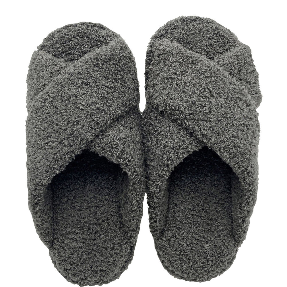 BACKYARD FAMILY「スリッパ 前開き 通販 ルームシューズ 前あきスリッパ ルームスリッパ 室内履き レディース」|ルームシューズ|グレー2