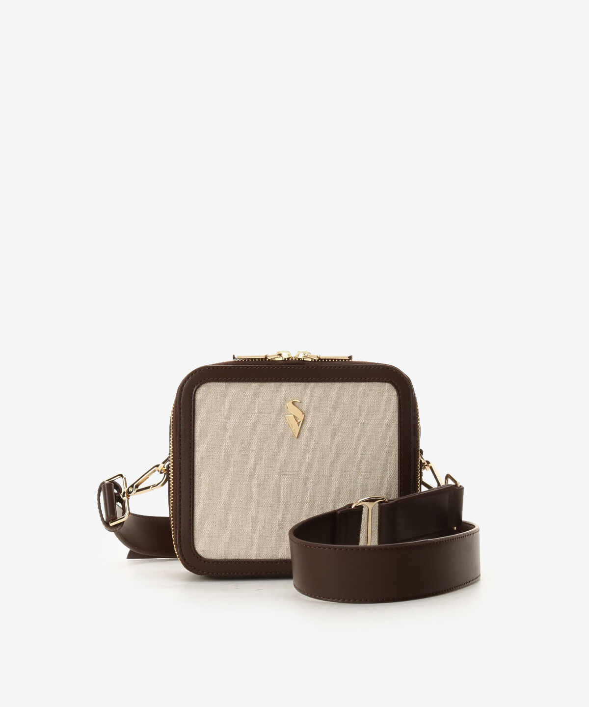 Samantha Vega「★BOX型キャンバスショルダーバッグ」|ショルダー・メッセンジャー|ブラウン