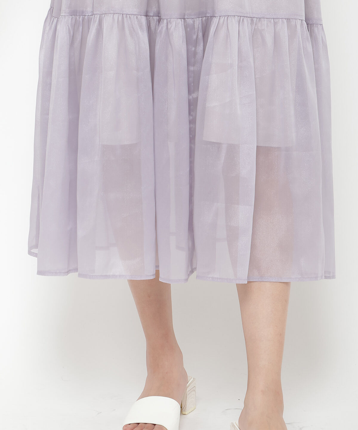 REDYAZEL「チュールショルダーフレアスカート」|フレア|