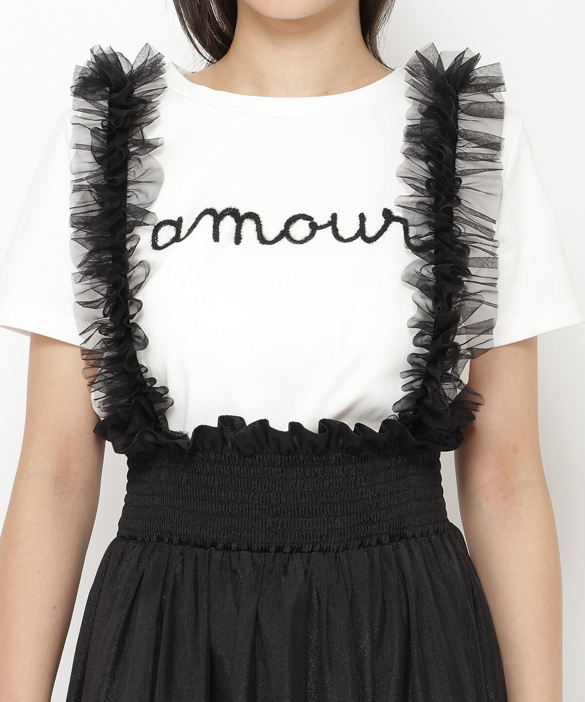 REDYAZEL「チュールショルダーフレアスカート」|フレア|