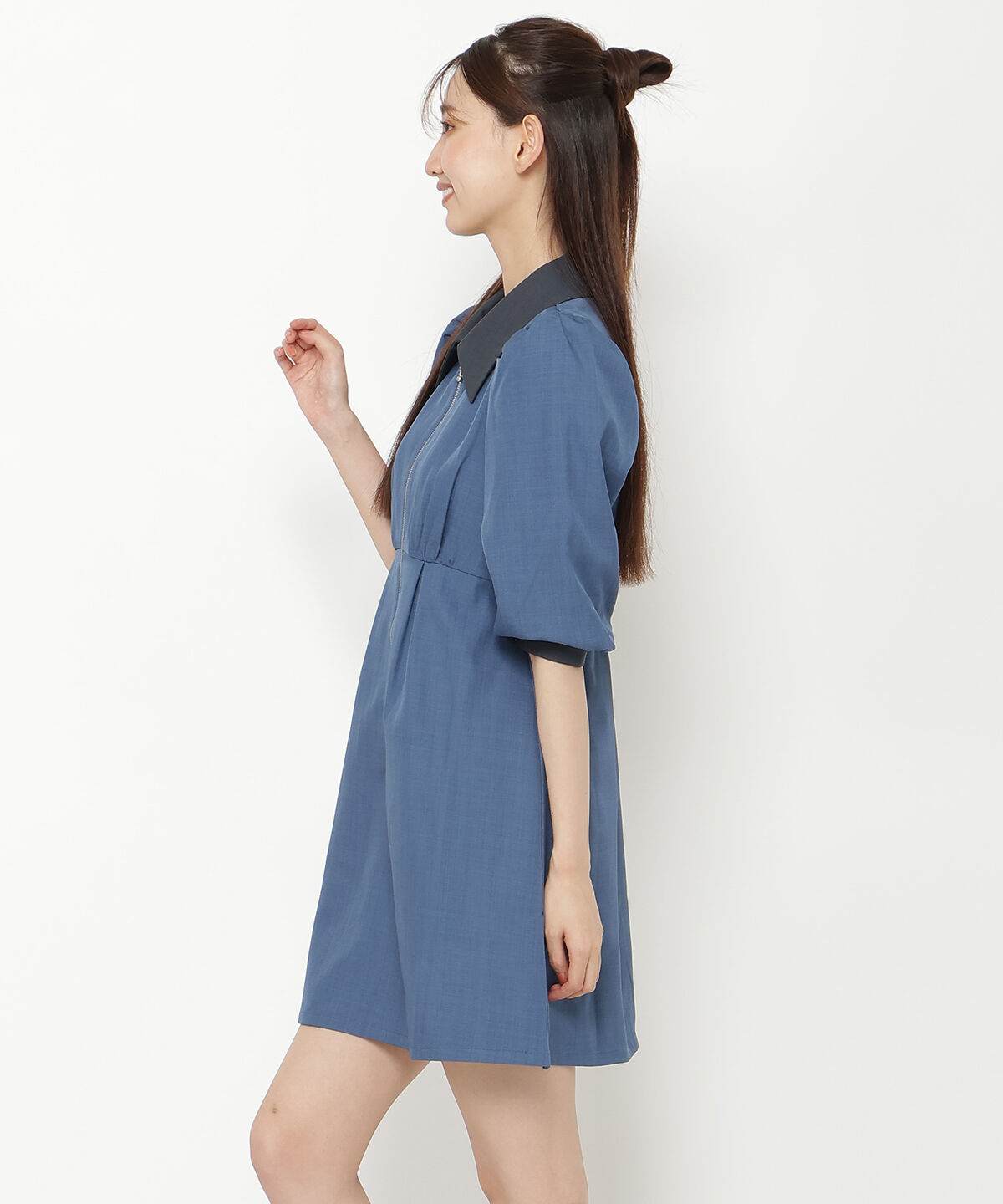 REDYAZEL「バイカラーフロントジップミニワンピース」|ワンピース|