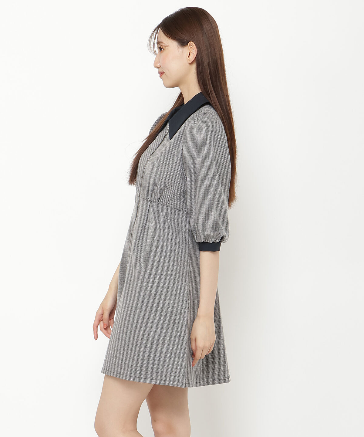 REDYAZEL「バイカラーフロントジップミニワンピース」|ワンピース|