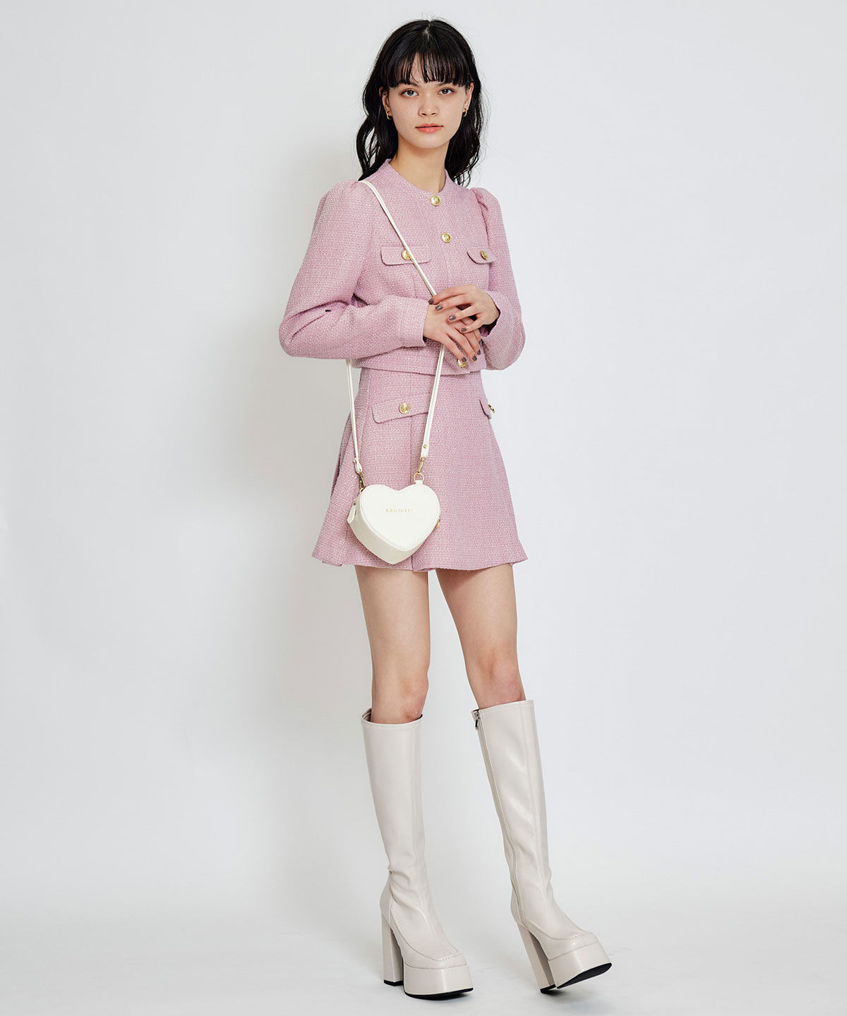 REDYAZEL「スプリングツイードノーカラージャケット」|ノーカラージャケット|