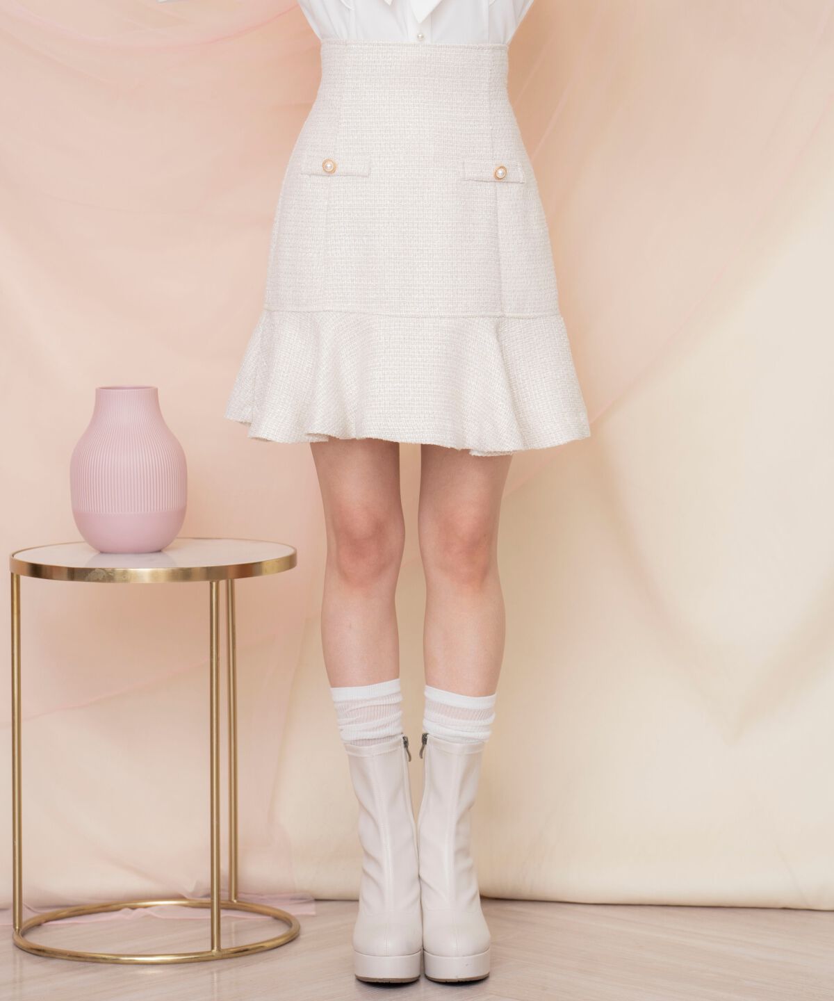 WILLSELECTION「ラメツイードフレアミニスカート」|フレア|