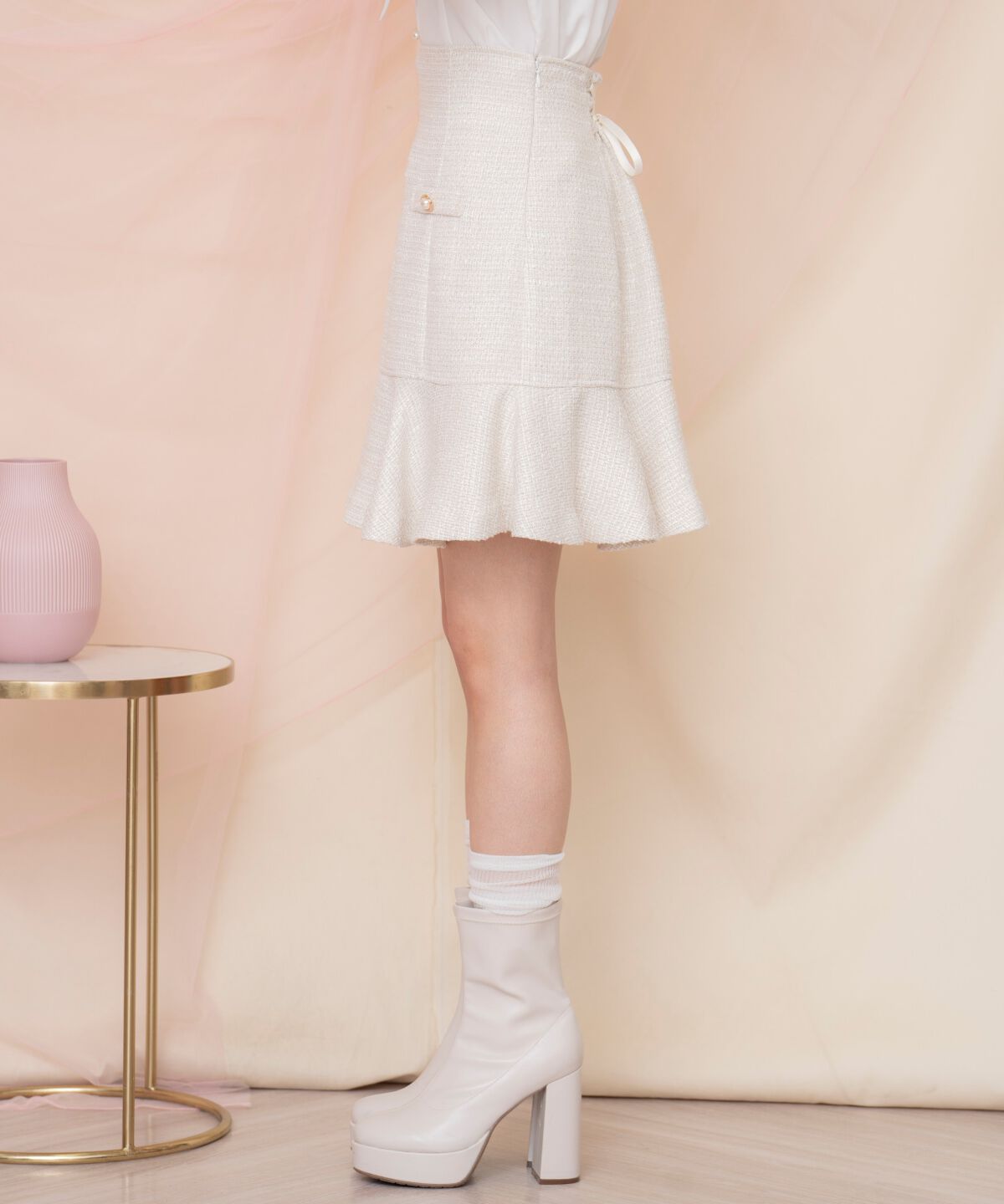 WILLSELECTION「ラメツイードフレアミニスカート」|フレア|