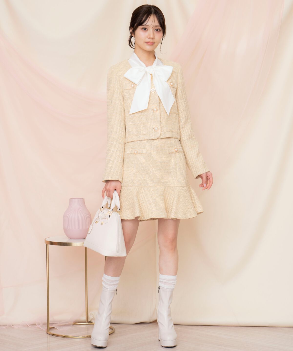 WILLSELECTION「ラメツイードフレアミニスカート」|フレア|