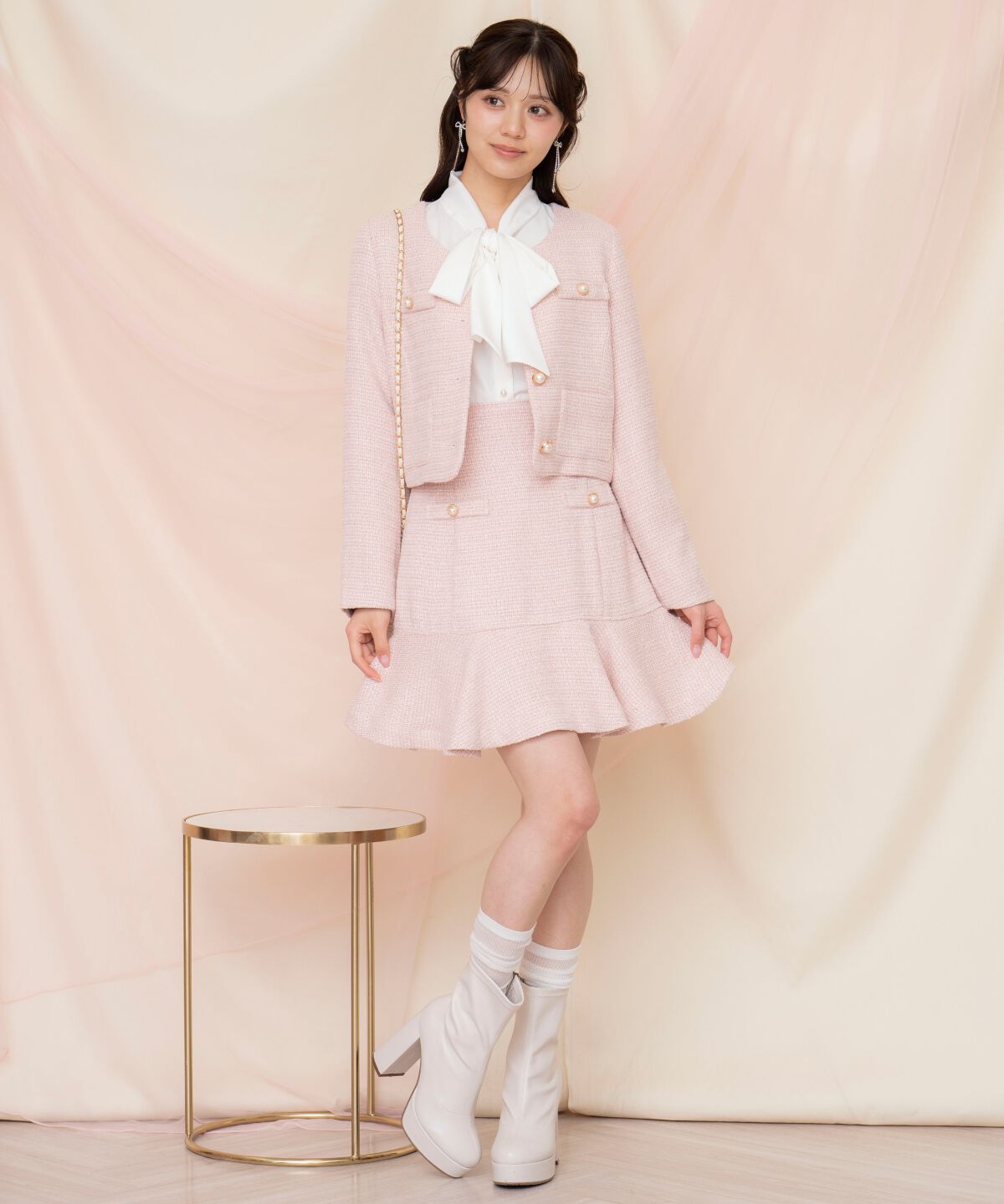 WILLSELECTION「ラメツイードフレアミニスカート」|フレア|