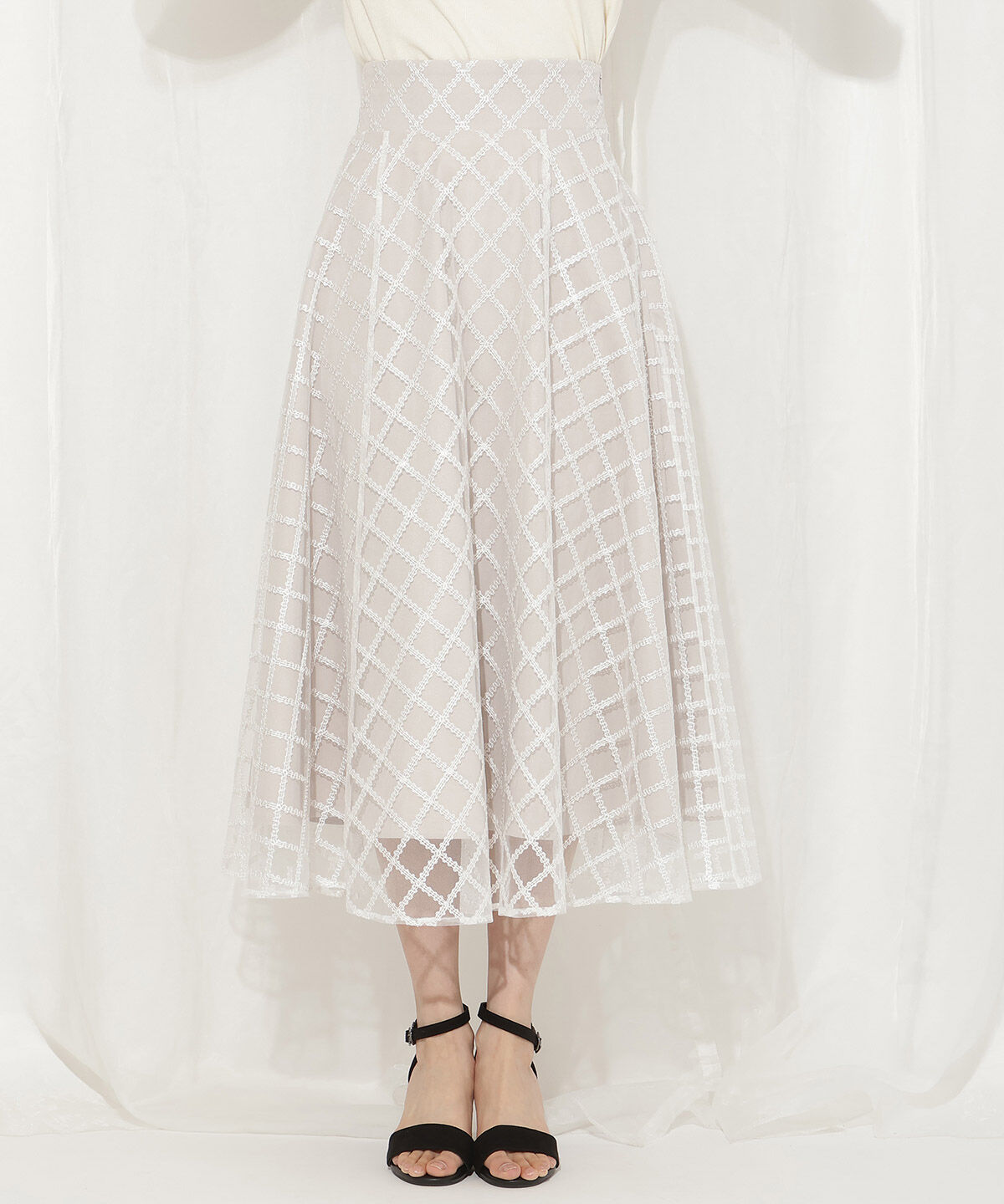 WILLSELECTION「刺繍チュールフレアスカート」|フレア|