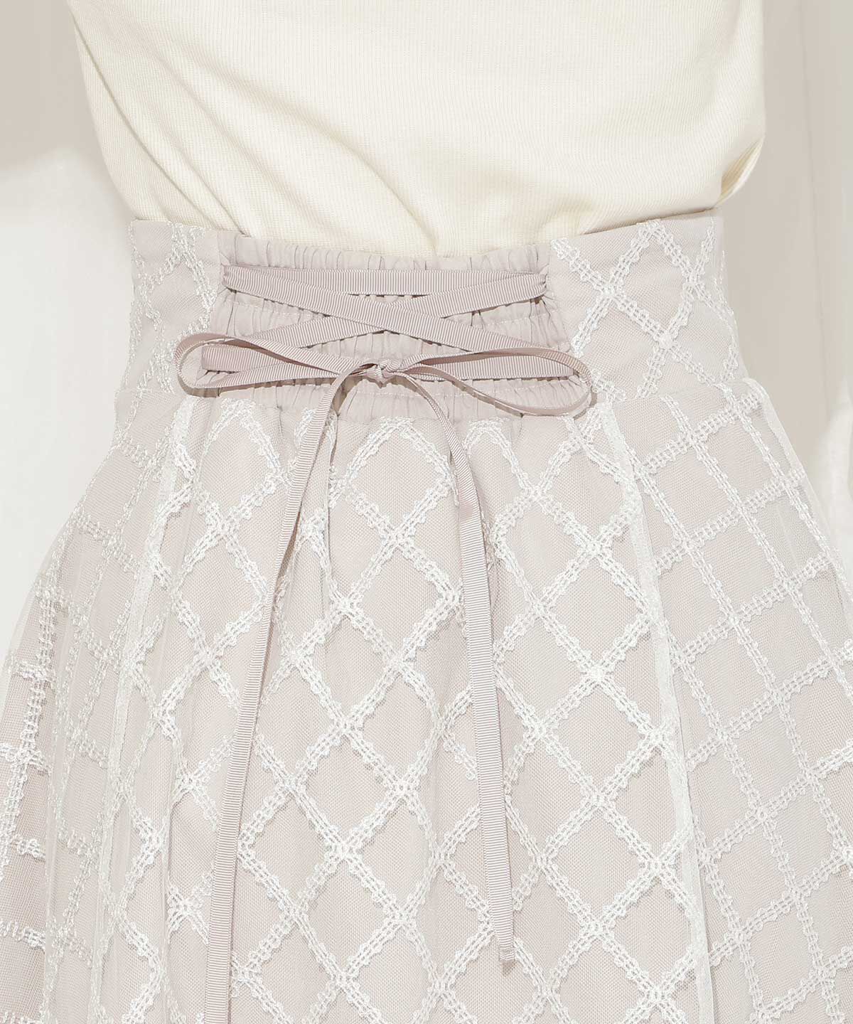 WILLSELECTION「刺繍チュールフレアスカート」|フレア|