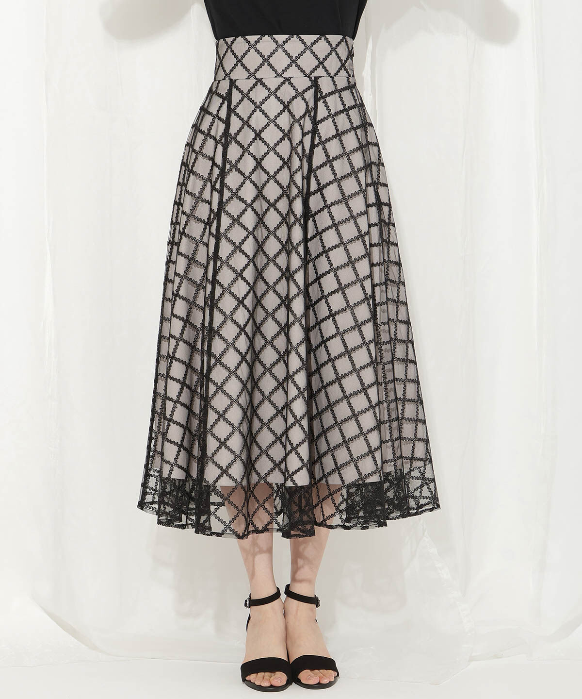 WILLSELECTION「刺繍チュールフレアスカート」|フレア|