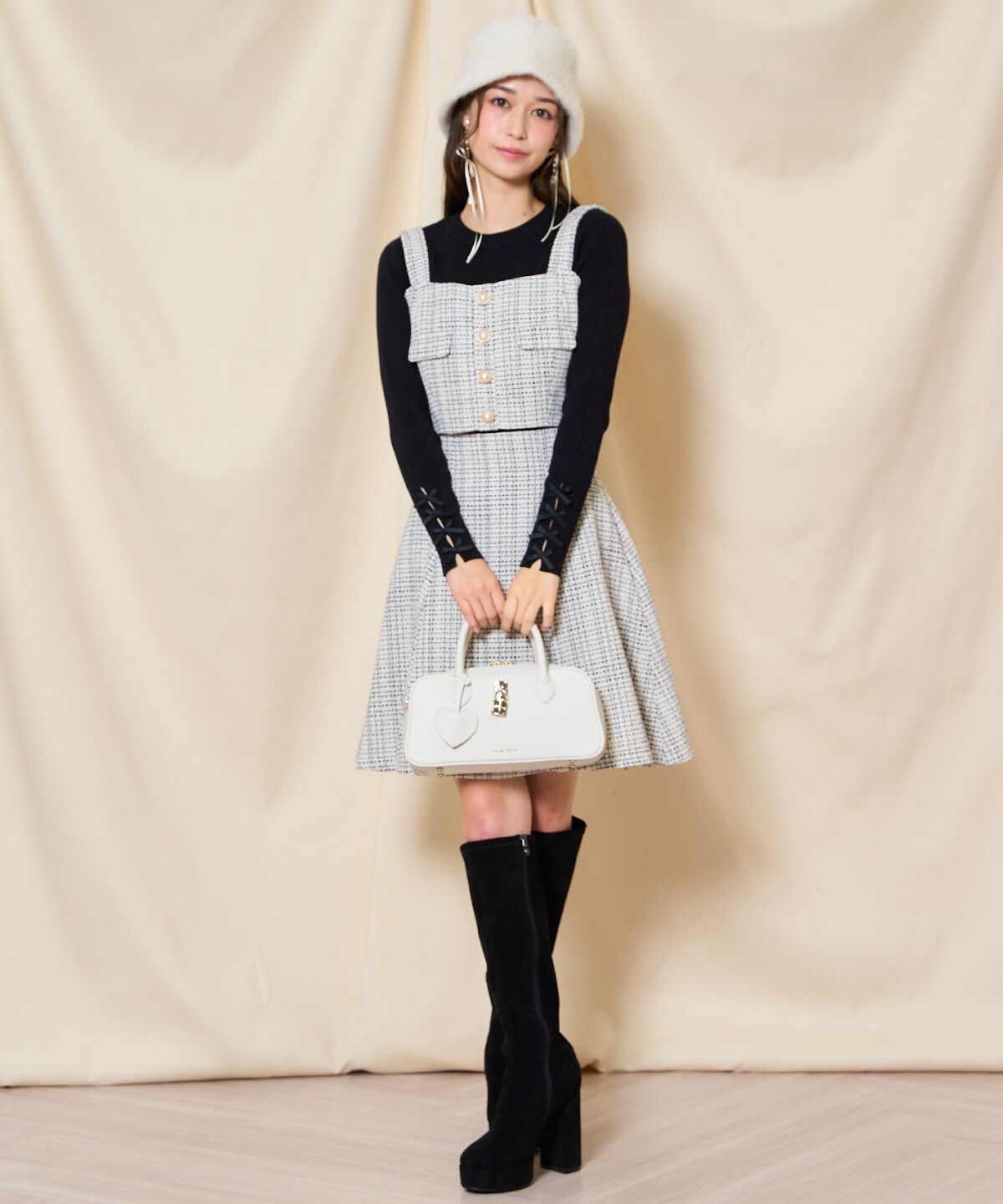 WILLSELECTION「袖リボンラメリブニット」|ニット・セーター|