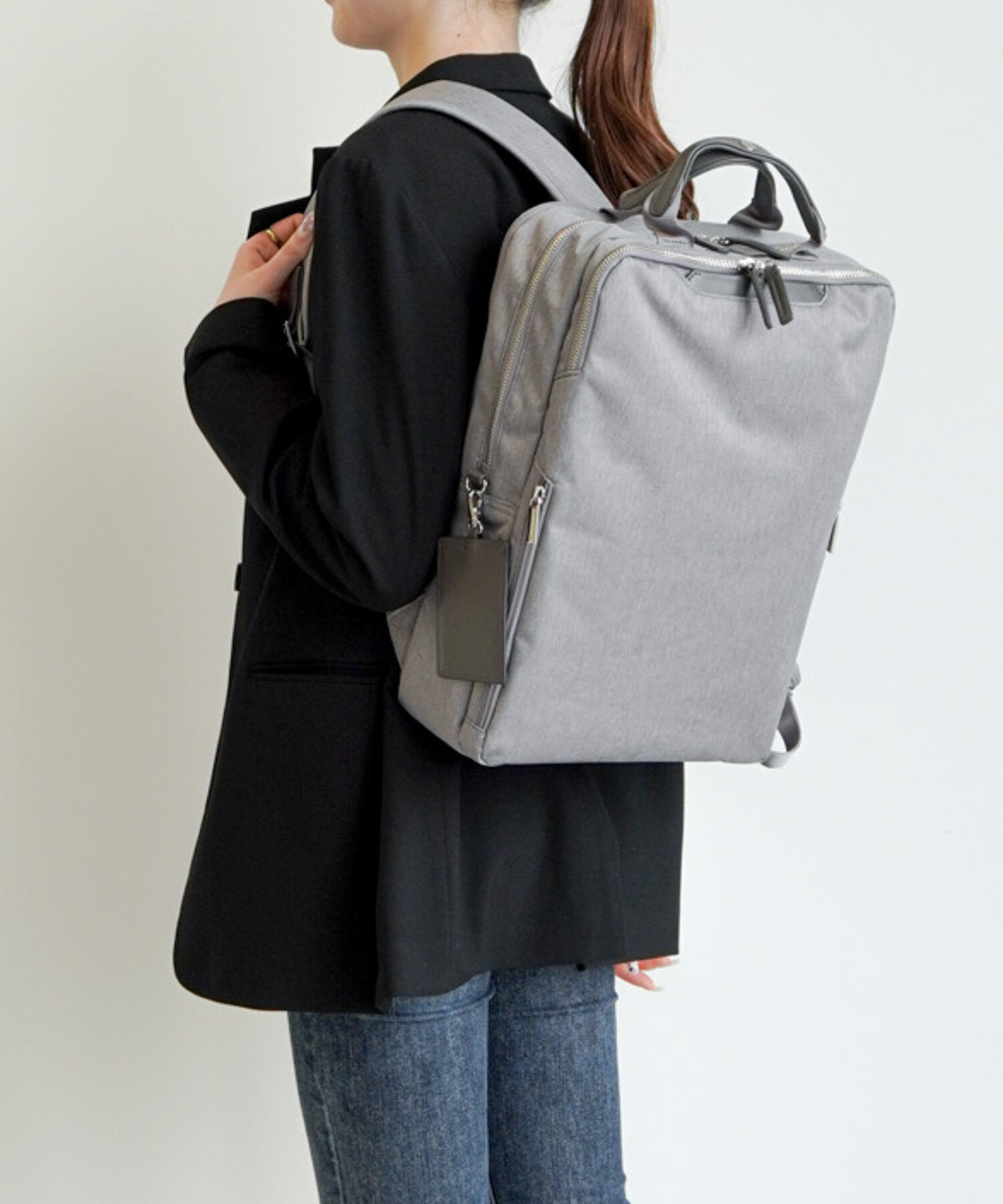 ace.「ace./エース フィッテムヘザー ビジネスリュック  A4 14インチPC収納 15L スクエア型  20112」|リュック|グレー