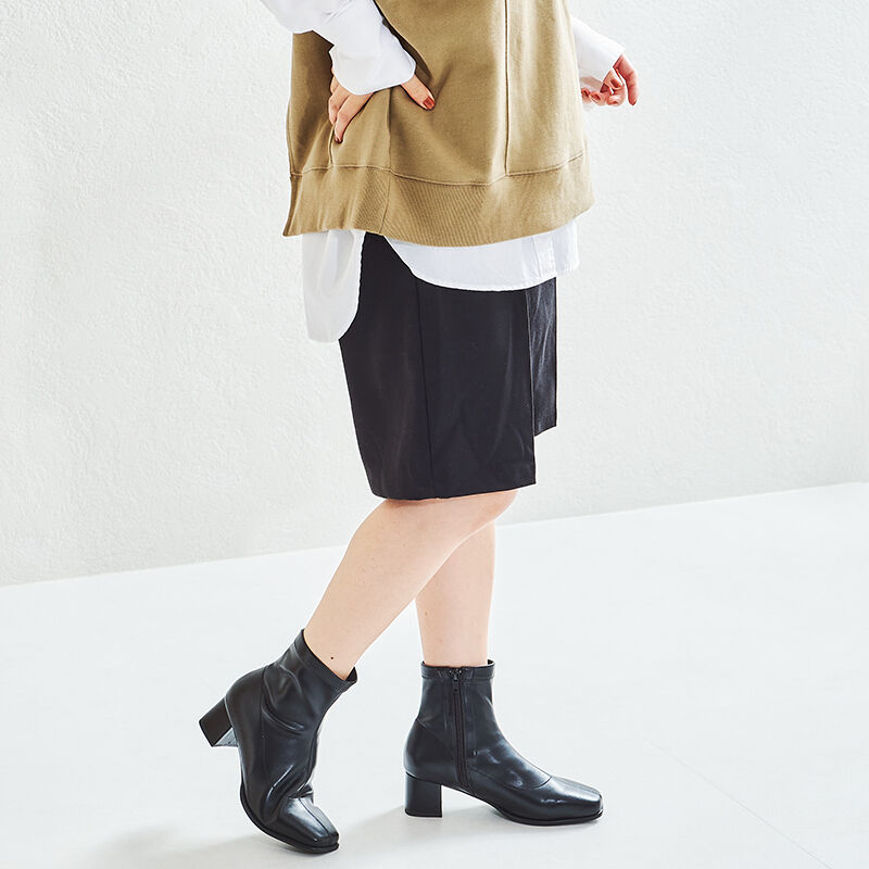 ORiental TRaffic「オーバースクエアトゥストレッチブーツ/21416」|ショートブーツ|