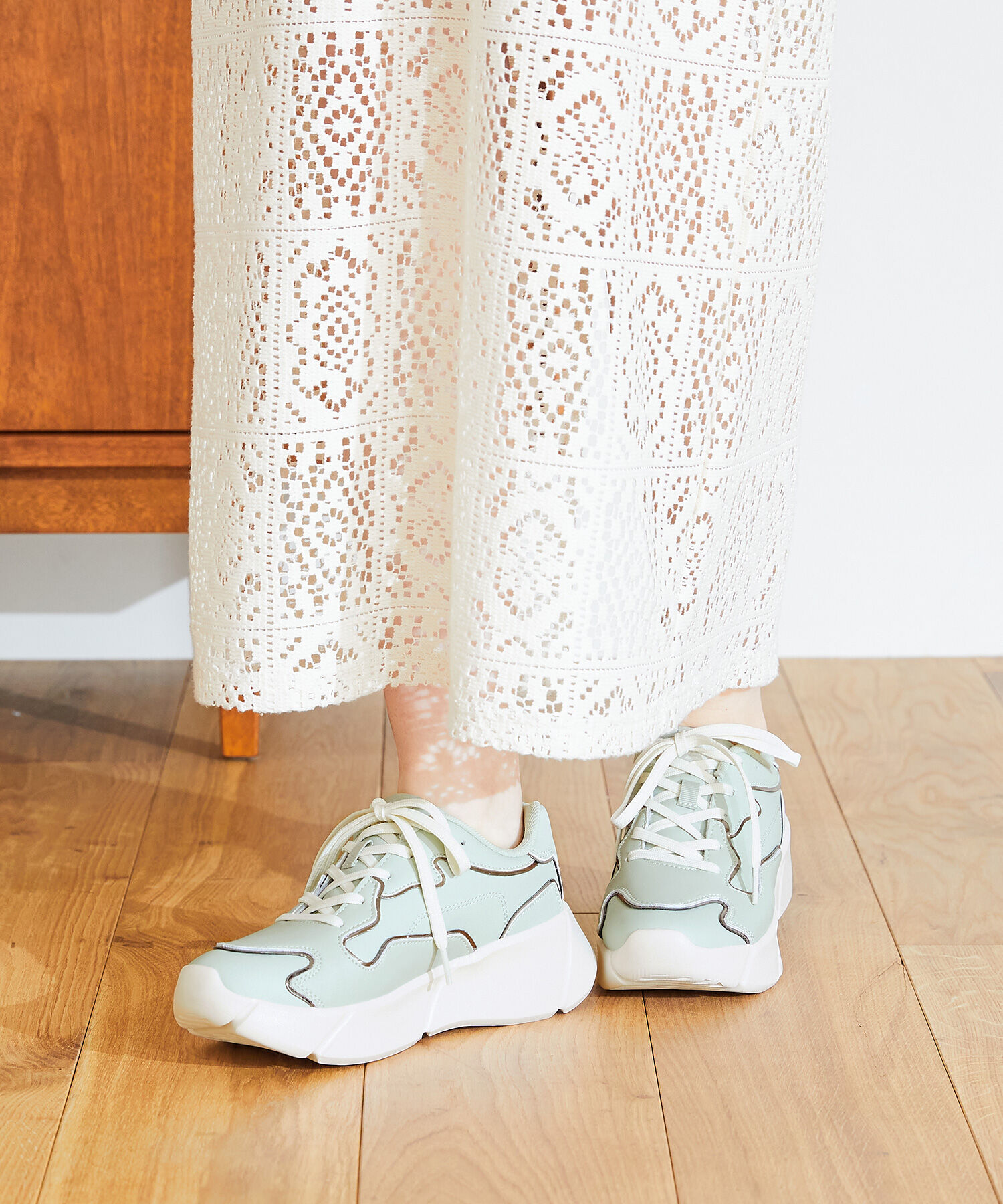 ORiental TRaffic「【トレンド】メタリックライン厚底スニーカー/OT3727」|スニーカー|GREEN