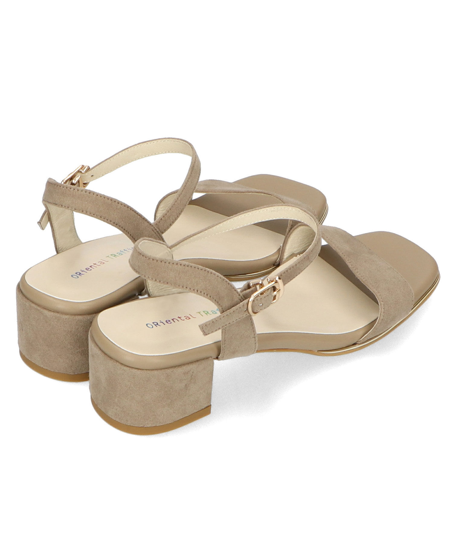 ORiental TRaffic「【アウトレット価格】メタリックライン ミドルヒール サンダル /31209 シンプル 」|サンダル|