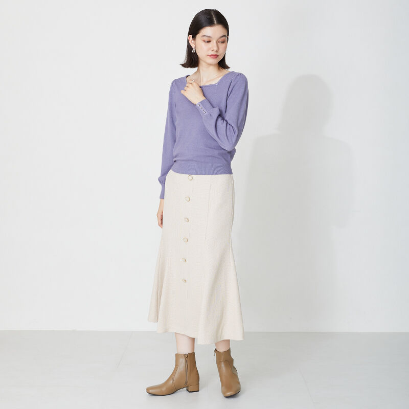 WA Oriental TRaffic「【 防寒 】スクエアトゥ プレーン ショートブーツ /32401 中敷き起毛 ＆ クッション」|ショートブーツ|