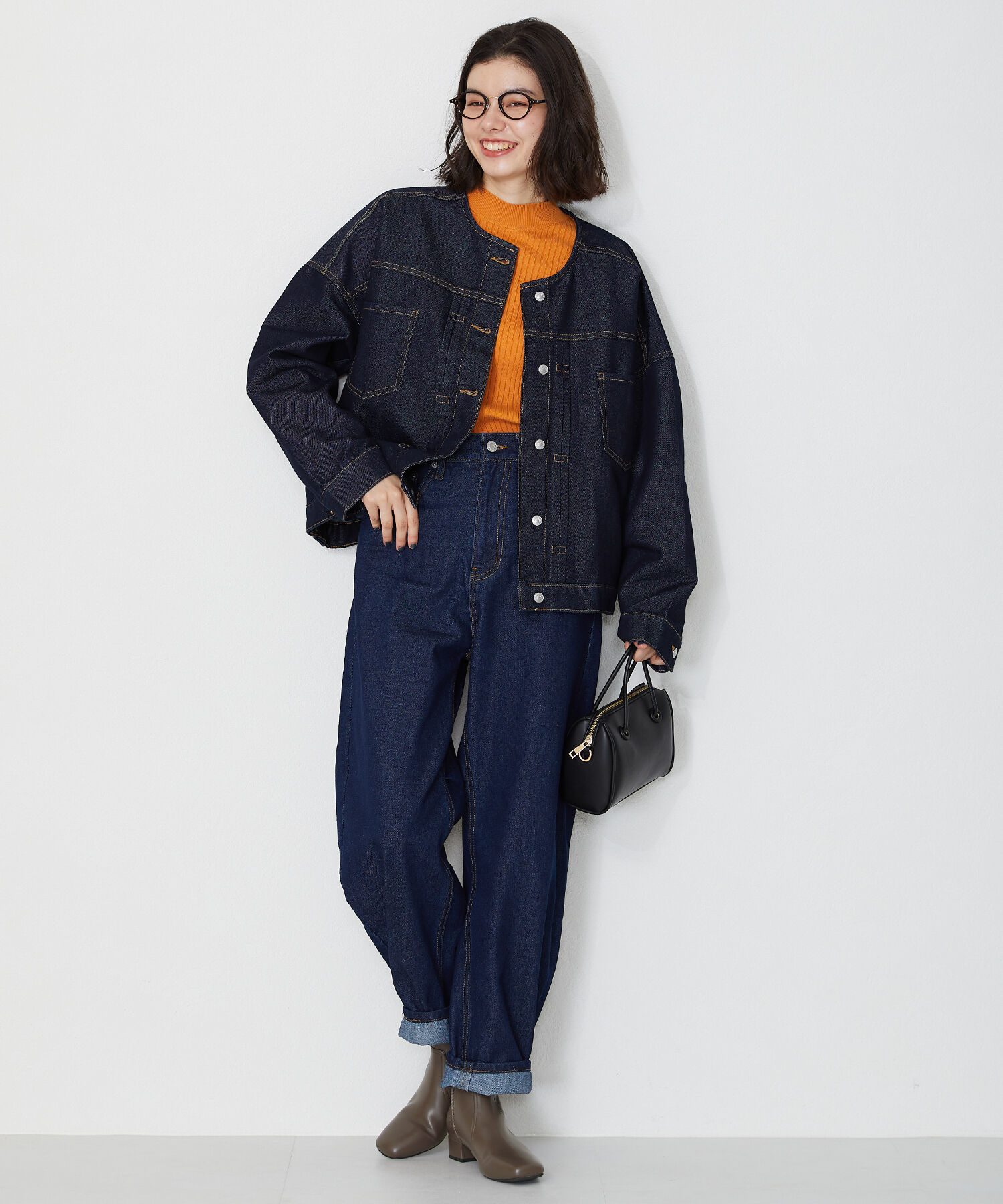 WA Oriental TRaffic「【 防寒 】スクエアトゥ プレーン ショートブーツ /32401 中敷き起毛 ＆ クッション」|ショートブーツ|