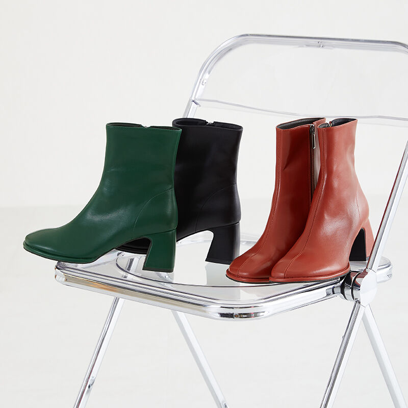 ORiental TRaffic「オブリークトゥミドルブーツ/31428」|ショートブーツ|BLACK