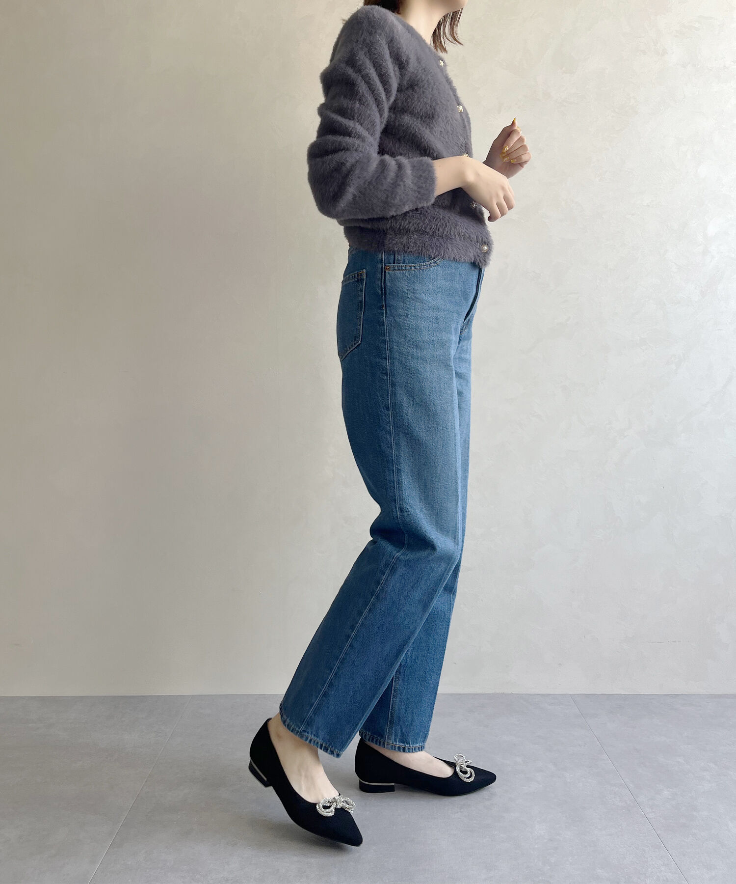 ORiental TRaffic「【トレンド】ビジューリボンフラットパンプス/41310 人気 トレンド パンプス 売れてる 上品」|パンプス|