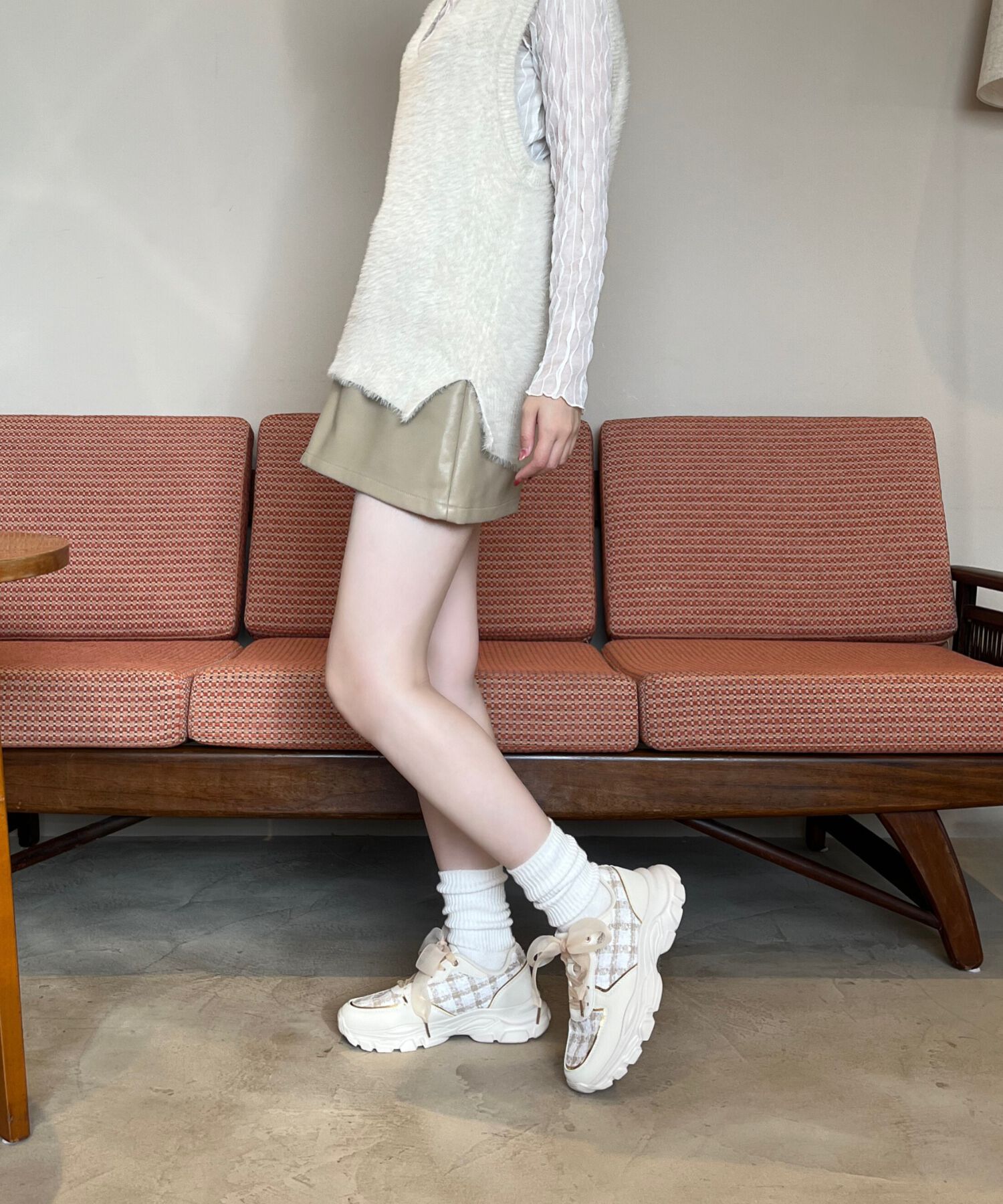 ORiental TRaffic「2WAYシューレースツイードスニーカー/OT3746」|スニーカー|