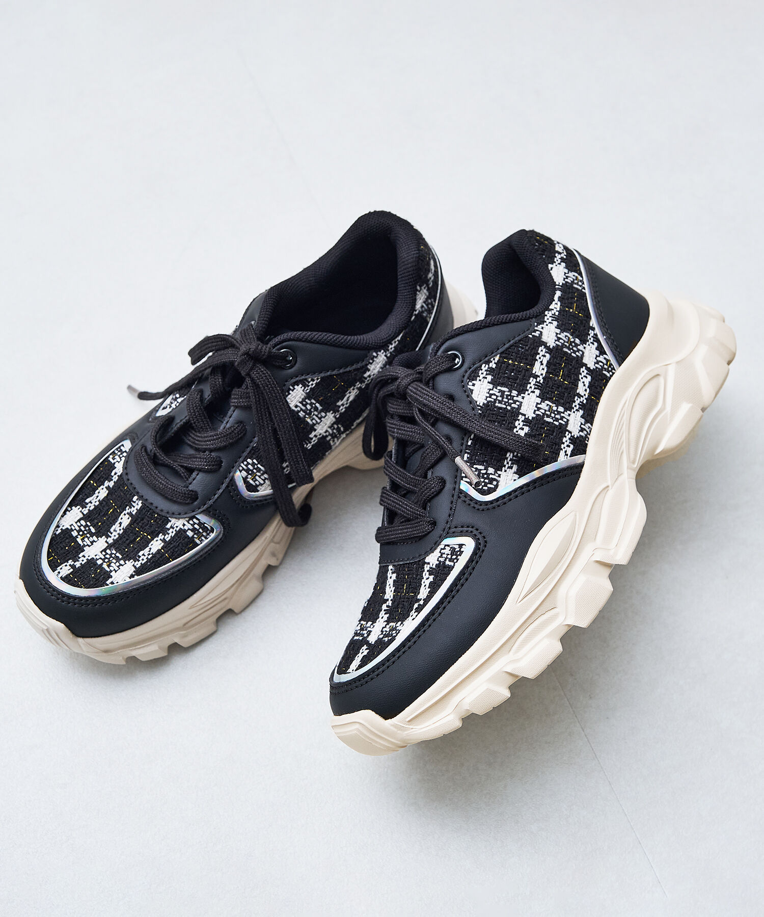 ORiental TRaffic「2WAYシューレースツイードスニーカー/OT3746」|スニーカー|