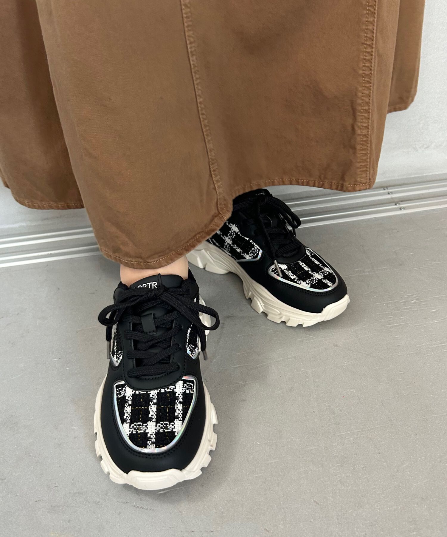 ORiental TRaffic「2WAYシューレースツイードスニーカー/OT3746」|スニーカー|