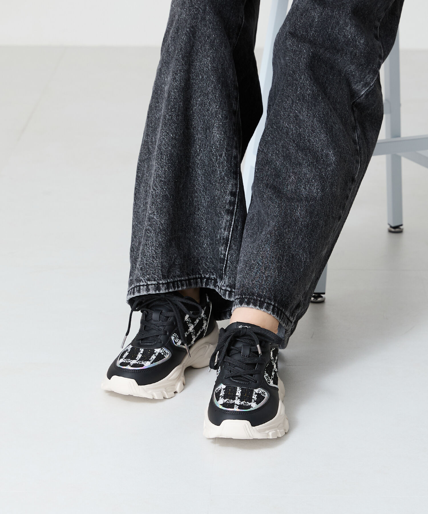 ORiental TRaffic「2WAYシューレースツイードスニーカー/OT3746」|スニーカー|