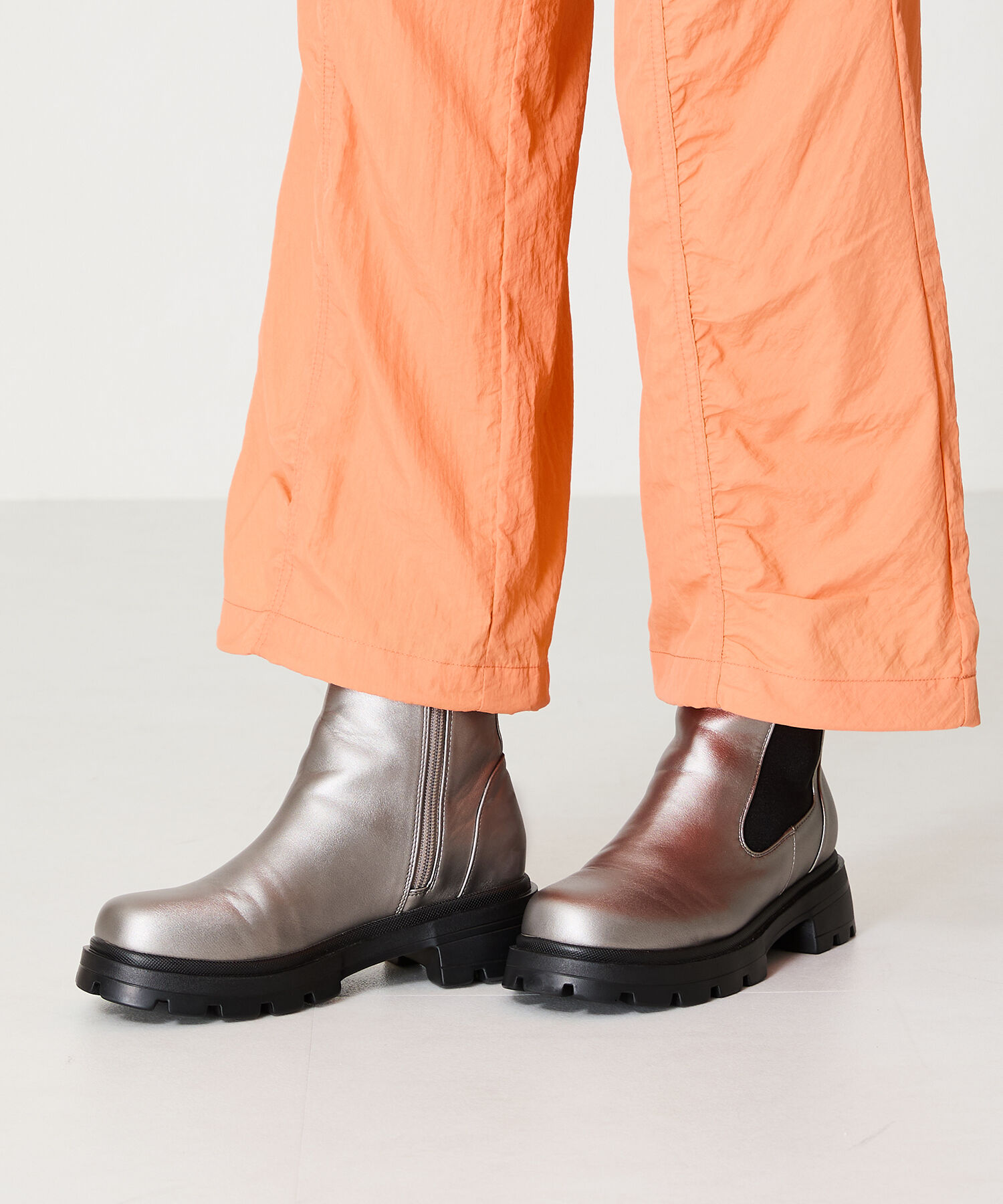 ORiental TRaffic「タンクソール サイドゴア ショートブーツ /41414 軽い ファスナー付き」|ショートブーツ|