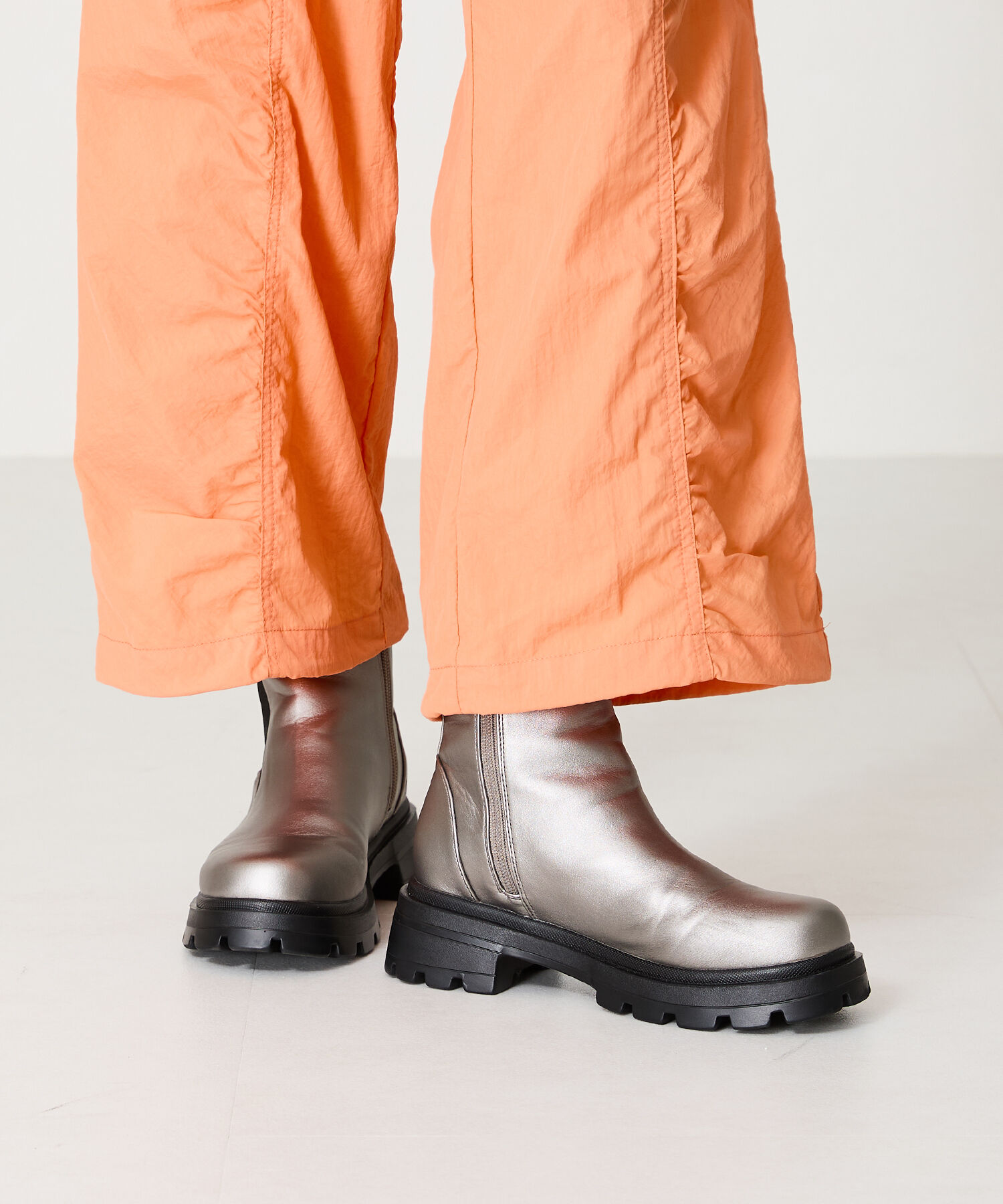 ORiental TRaffic「タンクソール サイドゴア ショートブーツ /41414 軽い ファスナー付き」|ショートブーツ|